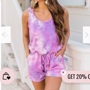 Pink Lily tie dye romper